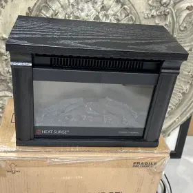 30000833 Heat Surge Portable Heater Electric Fireplace 1200w Black Hybrid Thermic Tested