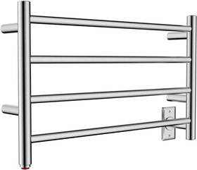 Heatgene Hg-r64153 Towel Warmer 4 Bar Wall-mounted Or Plug-in Bath Brushed