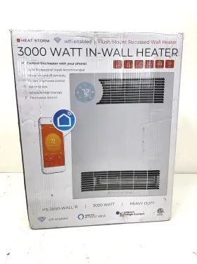 Hs-3000-wall-r Heatstorm Heat Storm 3000 Watt Electric In-wall Heater Furnace With Wifi In White