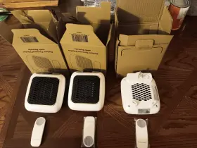 21006 Heatwell 3-pack New 800w Deluxe Personal Heaters With Remote