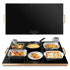 Heromind Ncb-058 Electric Warming Tray 31.5 Inch 17.7 Glass-top Full-surface Food Warmer Wit