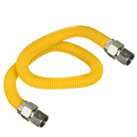 Highcraft 854263027560 Gas Connector Kit 36 Inch Yellow Coated Stainless Steel 3/8 Od Flexible