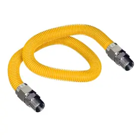 Highcraft 854263027584 Gas Connector Kit 36 Inch Yellow Coated Stainless Steel 3/8 Od Flexible
