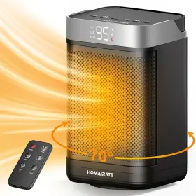 Gd9215ad06 Homairate Small Space Heater Portable Electric With Remote Thermostat 4 Modes
