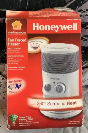 Hz-03604u-wmt Honeywell 360 Surround Fan Forced Heater White Hz03604u