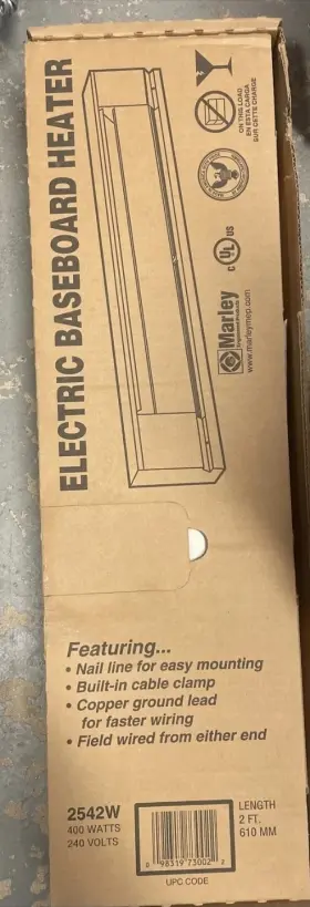2542w House Of Marley 2ft Electric Baseboard Heater New In Box