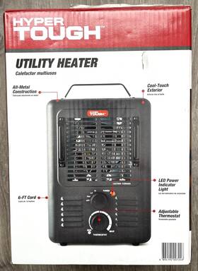 Hyper Tough 894192007246 Utility Heater Electric Space Adjustable Thermostat