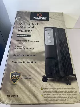 Ho-0279 Intertek Pelonis 1 500-watt Oil-filled Radiant Electric Space Heater With Thermostat
