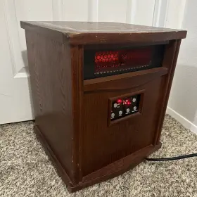 Ls1000hh Intertek Infrared Heater 1500w Space Oak Cabinet Caster Wheels