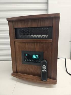 Intertek Ls1000x Infrared Electric Space Heater Cozy Wood Grain Finish Remote Included