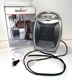 Ptc-905a Intertek Givebest Portable Electric Space Heater With Thermostat - Overheat Safety Shutoff