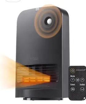 302929 Iris Usa Woozoo 1500-watt Oscillating Portable Heater With Motion Sensor Space