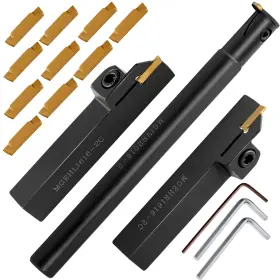 Iwongo 331908315400 Lathe Grooving Tool Set - 3pcs 5/8 Inch Holder Turning With 10pcs