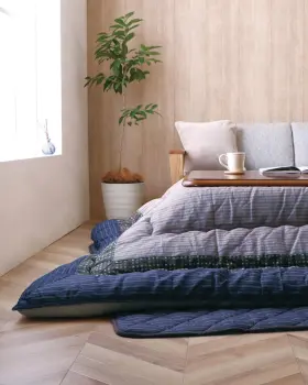 Japan 445033666657 Japanese Kotatsu Blanket Warm Quilted Futon Comforter 100% Cotton Top