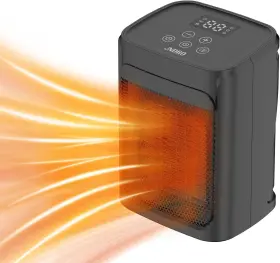 Ptc-700 Jndro Portable Space Heater - 1500w/750w Quiet Digital Fan Black