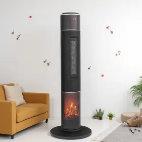 Jt-32951422 Jutoop 1500w 120v Tower Space Heater With Remote Control - Tip-over Protection And 3d Flame