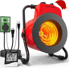 1500w Karveden 717373070164 Greenhouse Heater With Digital Thermostat Outdoor Overheat Pr
