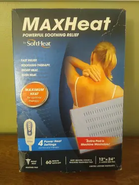 Hp980-12-3p-s Kaz Usa Softheat Maxheat Hp980 12 X 24 Inch Xl Washable Heating Pad 4 Settings Uib