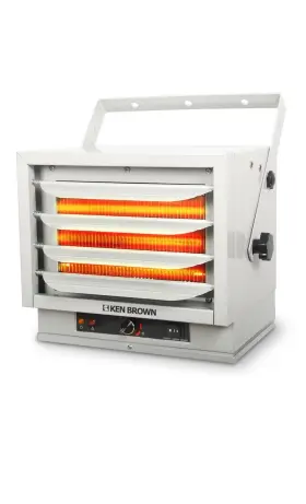 5000w Ken Brown 644925443735 Fan Forced Ceiling Mount Heater With Dual Knob Controls 3 Heat Level