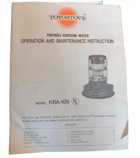Kra-105 Kero-sun Toyostove Kra 105 Double Clean Owners Manual Parts/operation