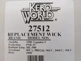 27512 Kero World Kerosene Heater Replacement Wick Number P/n Nos