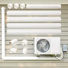Lck11 Kerykwan 3 Inch W 15.5ft L Mini Split Ac Line Cover Kit Decorative Pvc Tubing Pipe S