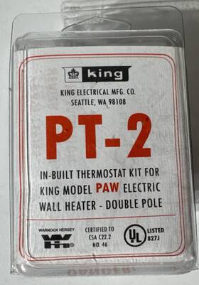 King 093319163078 Pt-2 Thermostat Kit For Model Paw Electric Wall Heater 120v Or 240v 2 Pole