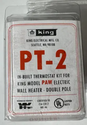 King 093319163078 Pt-2 Thermostat Kit For Model Paw Electric Wall Heater 120v Or 240v 2 Pole