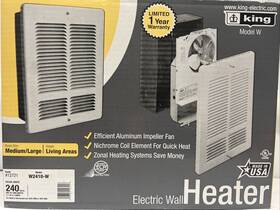 King 2410-w Electric Wall Heater Model 240v Sealed Aluminum Impeller Fan