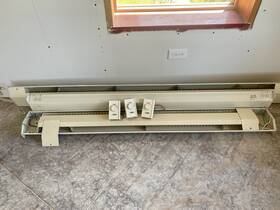 King Electric 5b2412 Hard Wired Baseboard Heater 240v Rotary Thermostat Beige