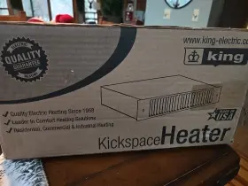 Kt1215-mw-w King Electric Kick Space Heater 120v 1500w Forced Air Multi-watt Indoor White