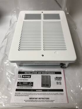 King Electrical Manufacturing 799912423 W2420 1000-2000w 240v Wall Heater