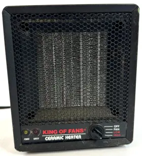 1500w King Of Fans H-414 Model Ceramic Forced Air Fan Desk Space Heater 6 Inch Small
