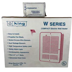 W2420-i King W2410 Electric Heater 240v 2000 Watts Model Interior Grill And Thermostat
