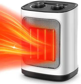 Kismile 313086494459 Portable Electric Space Heater Small Ceramic Fan With Thermostat