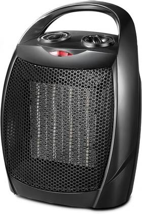 Kismile 313108066077 Small Electric Space Heater Ceramic Portable Fan For