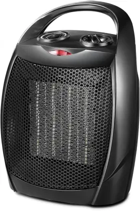 Kismile 313108066077 Small Electric Space Heater Ceramic Portable Fan For