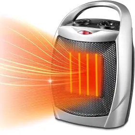 Kismile 664918385736 Small Electric Space Heater Ceramic Portable Fan For Offi