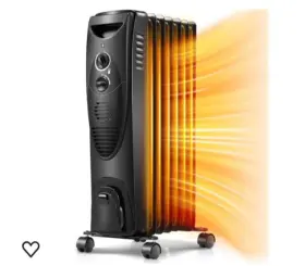 Kismile 664918386283 Portable Electric Radiator Heater Oil Filled With 3 Heat Settings A