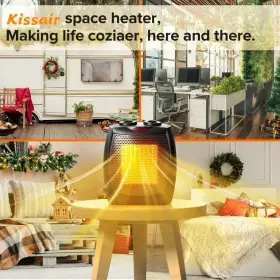 1500w Kissair 195925924927 Nbjx-3618-black Compact 1500w/750w Space Heater With Thermostat - Etl
