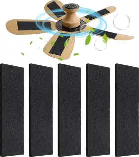 Ph-fanfilter-0416 Kompmp 5 Pcs Ceiling Fan Filters For Blades - Universal Easy Stick Regular Black