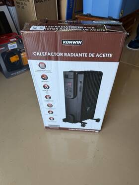 Konwin Kh907r Oil-filled Radiator Heater Black Silent Digital Timer Large Room
