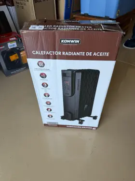 Kh907r Konwin Oil-filled Radiator Heater Black Silent Digital Timer Large Room
