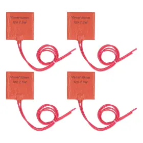 Kuuleynv7ioyzxdsk Kuuleyn 4pcs Heat Mat Silicone Heater Pad Warmer 12v 7.5w 120 To 150 50x50mm For Mix