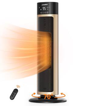 Lairy 717024017388 1500w Ceramic Tower Heater With Remote Adjustable Thermostat 24 Inch Black