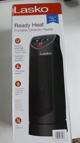 Ct14401 Lasko 046013771087 Ready Heat Portable Ceramic Mini Tower Heater Black