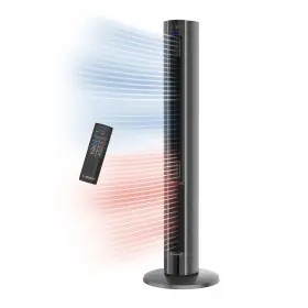 Lasko 445042384375 All Season Tower Fan And Space Heater Combo Quiet Hybrid With Remote Control