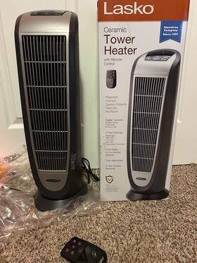Lasko 559412 1500w Ceramic Tower Heater Oscillating With Remote Timer Gray