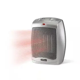 1500w Lasko 744110748796 9.2 Inch Gray Electric Tabletop Ceramic Space Heater With Adjustable Thermo