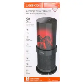 Ca20175 Lasko Ceramic Tower Heater With 3d Fireplace Display